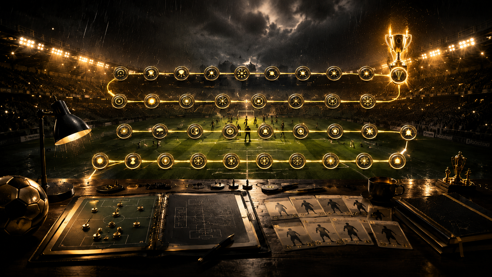 38-0 game floodlit football pitch with playable roster positions
